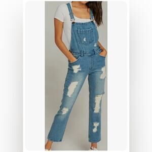 Show Me Your MuMu Alma Distressed Overalls M